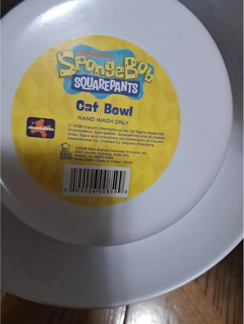 Offical Sponge BOB Pet Bowl Cat Dog Water- Food. Brand New Never Used with Tags